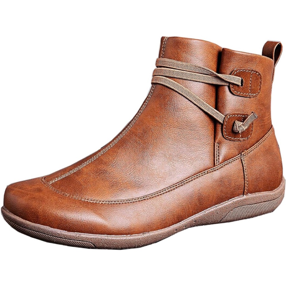 STYLEWE Women's Tan Ankle Boots Casual Booties